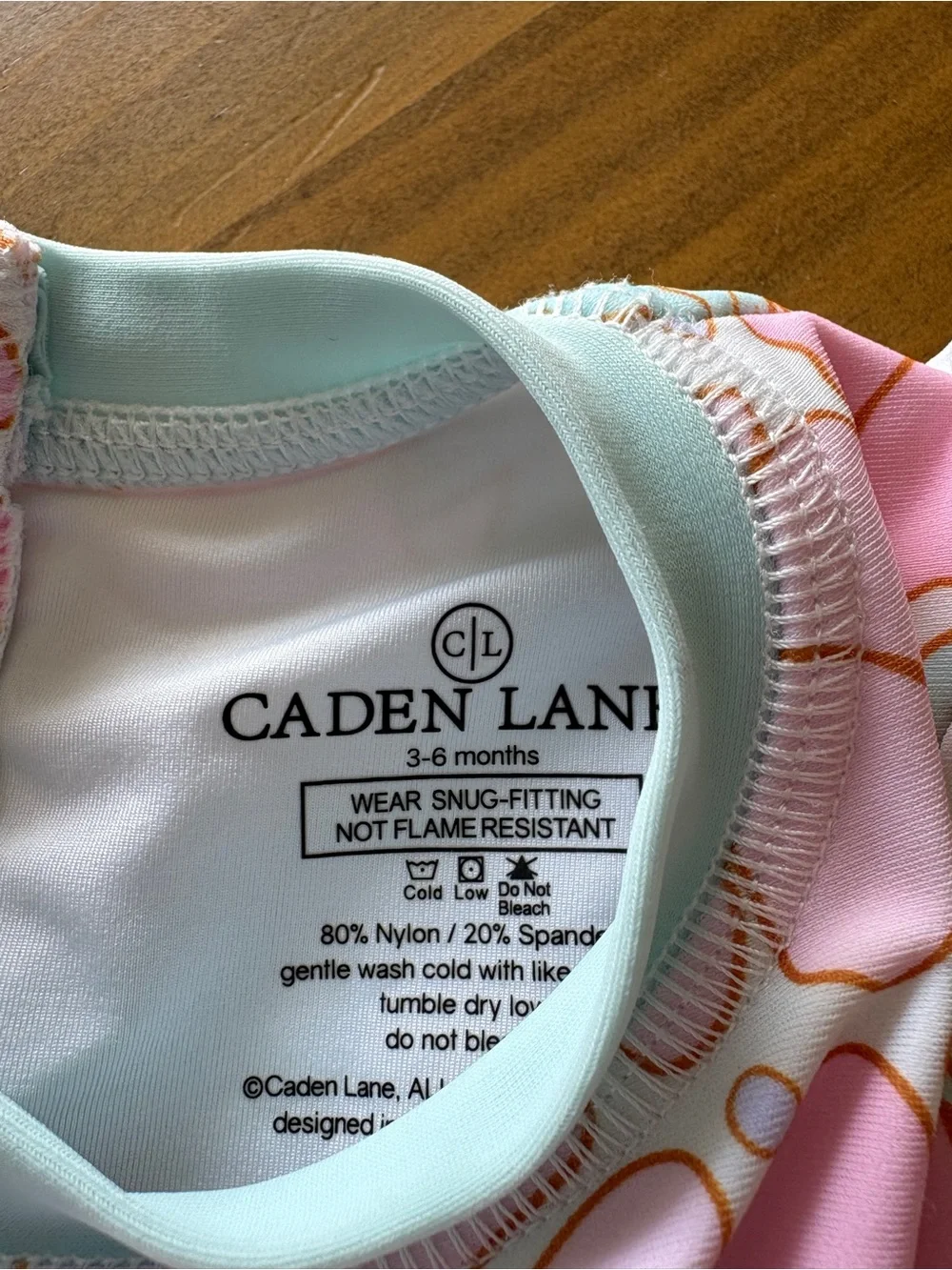 Caden Lane Pink & Mint Seashell Ruffle-Bottom Swimsuit